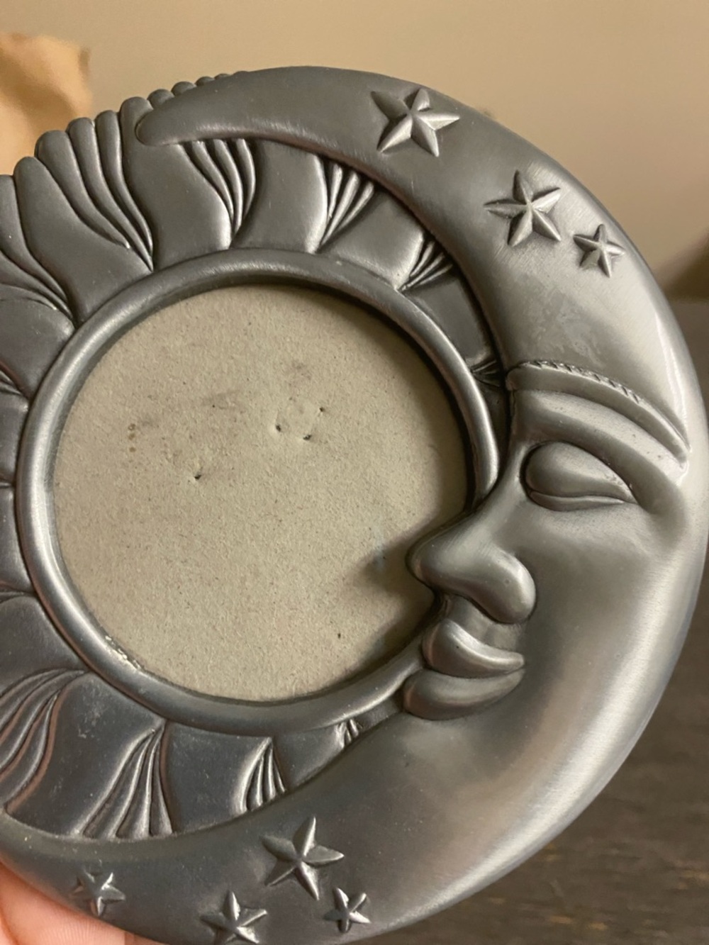Sun and Moon Decorative Picture Frame - Pewter Silver